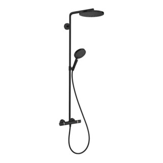 hansgrohe Showerpipe Raindance Select S avec thermostat, 1 jet, noir mat