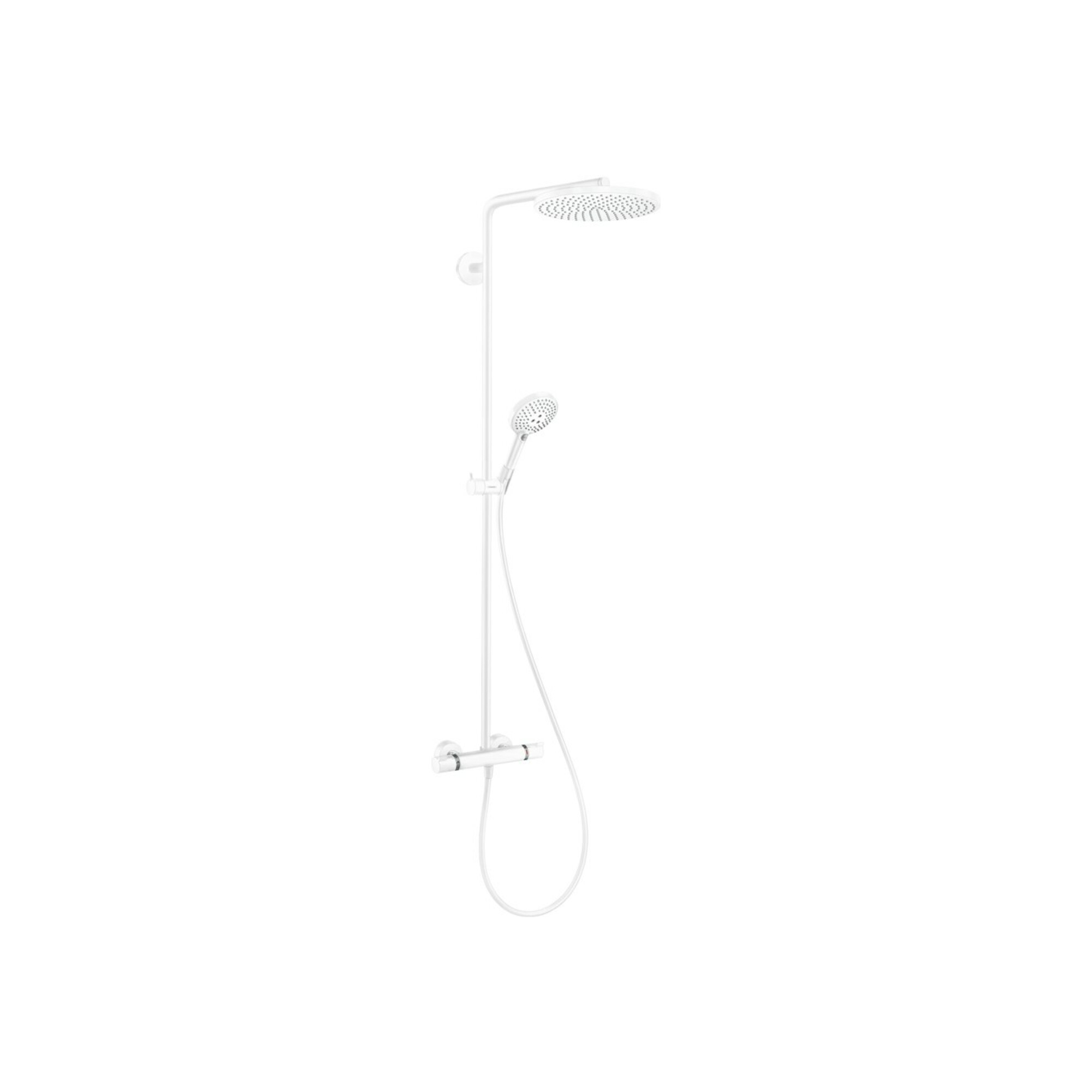 hansgrohe Showerpipe Raindance Select S mit Thermostat, 1jet, mattweiß