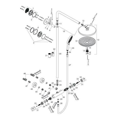hansgrohe Showerpipe SELECT S 240 2jet RAINDANCE DN 15 chrom