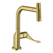 hansgrohe SPT 230 Se 2jet Axor Citterio mit Ausziehbrause, brushed brass