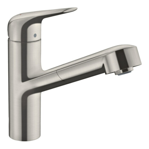 hansgrohe Spültisch-Einhebelmischer 150 Focus M42 m Ausziehauslauf, 1jet, Edelstahl-Optik