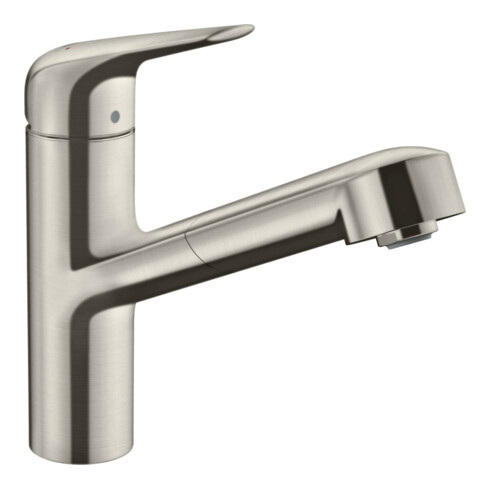 hansgrohe Spültisch-Einhebelmischer 150 Focus M42 m Ausziehauslauf, 1jet, Edelstahl-Optik