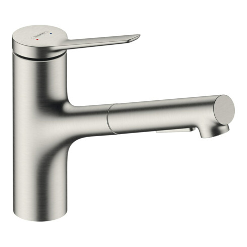 hansgrohe Spültisch-Einhebelmischer 150 Zesis M33 mit Ausziehbrause, 2jet, Edelstahl-Optik