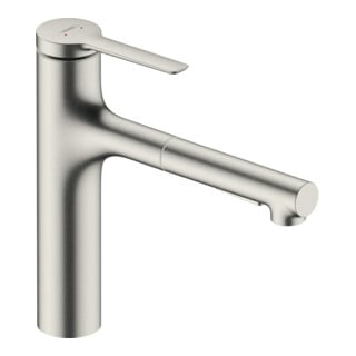 hansgrohe Spültisch-Einhebelmischer 160 Zesis M33 mit Ausziehbrause, 2jet, Edelstahl-Optik