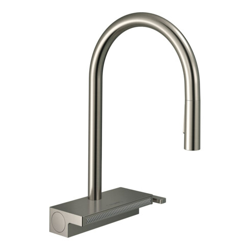 hansgrohe Spültisch-Einhebelmischer 170 Aquno Select M81 m Ausziehbr., 3jet, sBox, Edelstahl-Optik