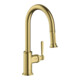 hansgrohe Spültisch-Einhebelmischer 180 Axor Montreux mit Ausziehbrause, brushed brass-1