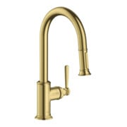 hansgrohe Spültisch-Einhebelmischer 180 Axor Montreux mit Ausziehbrause, brushed brass