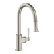 hansgrohe Spültisch-Einhebelmischer 180 Axor Montreux mit Ausziehbrause, Edelstahl-Optik-1