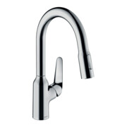 hansgrohe Spültisch-Einhebelmischer 180 Focus M42 mit Ausziehbrause, 2jet, chrom