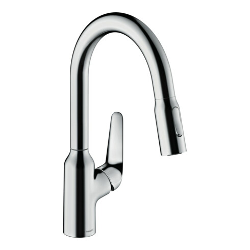 hansgrohe Spültisch-Einhebelmischer 180 Focus M42 mit Ausziehbrause, 2jet, chrom