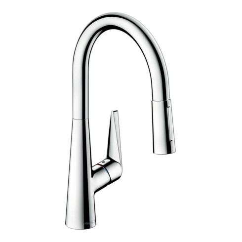 hansgrohe Spültisch-Einhebelmischer 200 Talis M51 mit Ausziehbrause, 2jet, Edelstahl-Optik