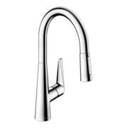 hansgrohe Spültisch-Einhebelmischer 200 Talis M51 mit Ausziehbrause, 2jet, Edelstahl-Optik