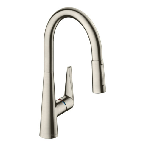 hansgrohe Spültisch-Einhebelmischer 200 Talis M51 mit Ausziehbrause, 2jet, Edelstahl-Optik