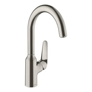 hansgrohe Spültisch-Einhebelmischer 220 Focus M42 1jet, Edelstahl-Optik
