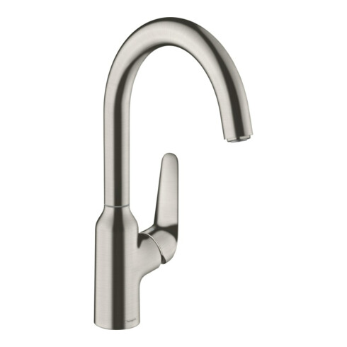 hansgrohe Spültisch-Einhebelmischer 220 Focus M42 1jet, Edelstahl-Optik