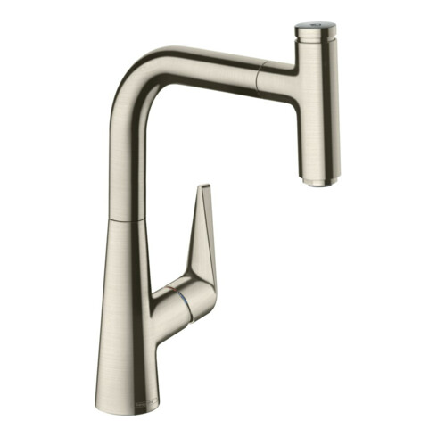 hansgrohe Spültisch-Einhebelmischer 220 Talis Select M51 mit Ausziehbrause, 1et, Edelstahl-Optik