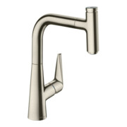 hansgrohe Spültisch-Einhebelmischer 220 Talis Select M51 mit Ausziehbrause, 1et, Edelstahl-Optik