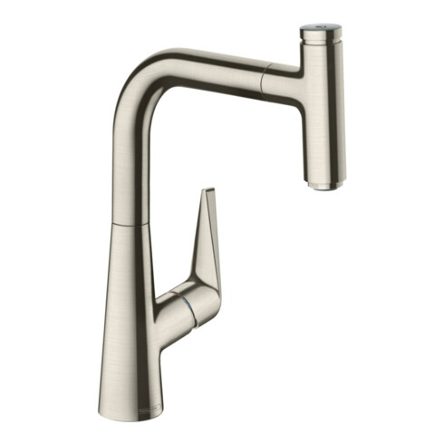 hansgrohe Spültisch-Einhebelmischer 220 Talis Select M51 mit Ausziehbrause, 1et, Edelstahl-Optik