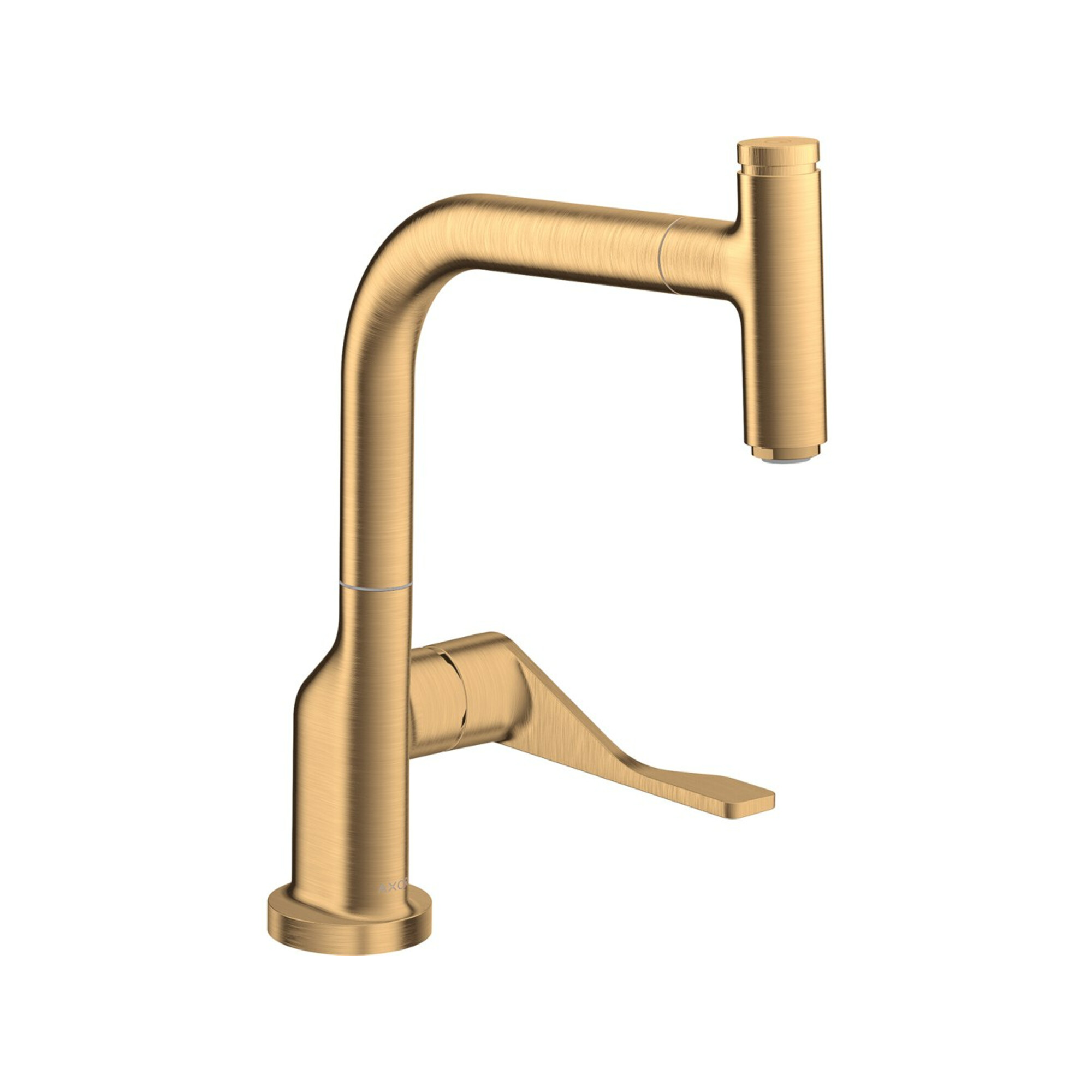 hansgrohe Spültisch-Einhebelmischer 230 Axor Citterio mit Ausziehbrause, brushed brass