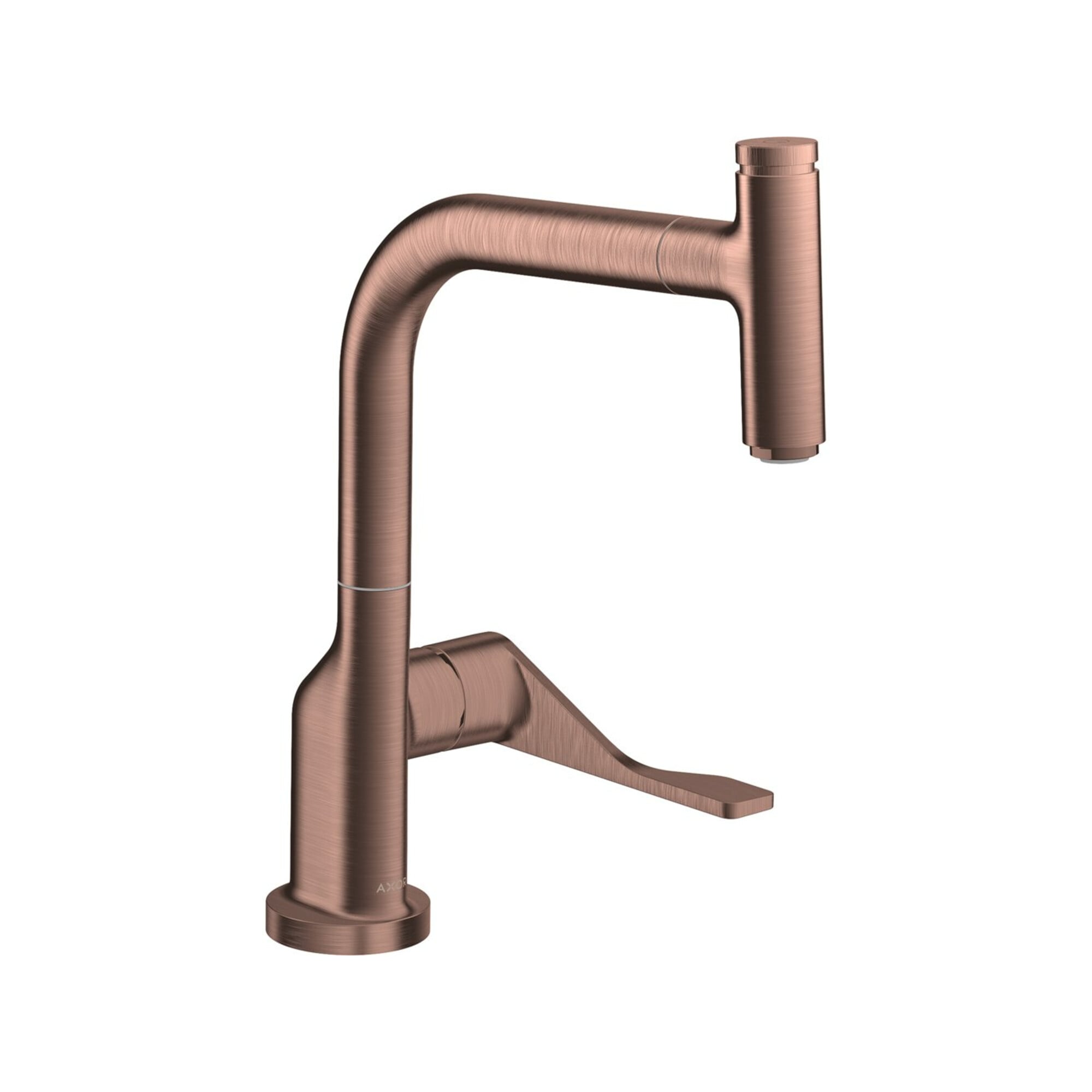 hansgrohe Spültisch-Einhebelmischer 230 Axor Citterio mit Ausziehbrause, brushed red gold