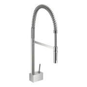hansgrohe Spültisch-Einhebelmischer 240 Axor Starck SemiPr schwenkb. Ausl. 360Gr, pol. black chrome