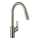 hansgrohe Spültisch-Einhebelmischer 240 Focus M41 EcoSmart m Ausz-br, 2jet, 5,8 l/m., Edelstahl-Optik-1