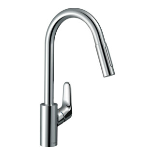 hansgrohe Spültisch-Einhebelmischer 240 Focus M41 EcoSmart m Ausziehbrause, 2jet, 5,8 l/min, chrom