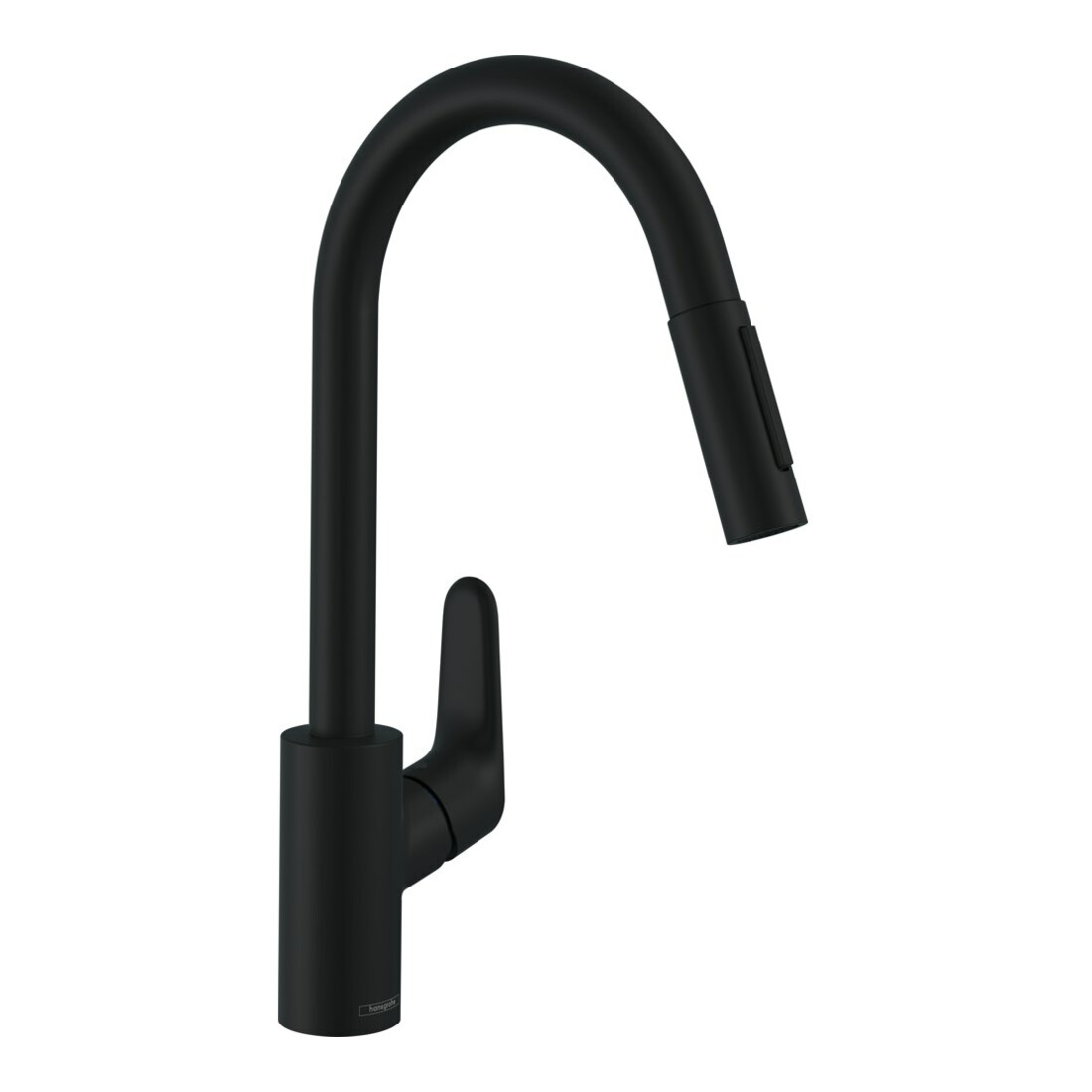 hansgrohe Spültisch-Einhebelmischer 240 Focus M41 mit Ausziehbrause, 2jet, mattschwarz