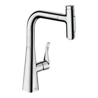 hansgrohe Spültisch-Einhebelmischer 240 Metris Select M71 mit Ausziehbrause, 2jet, chrom