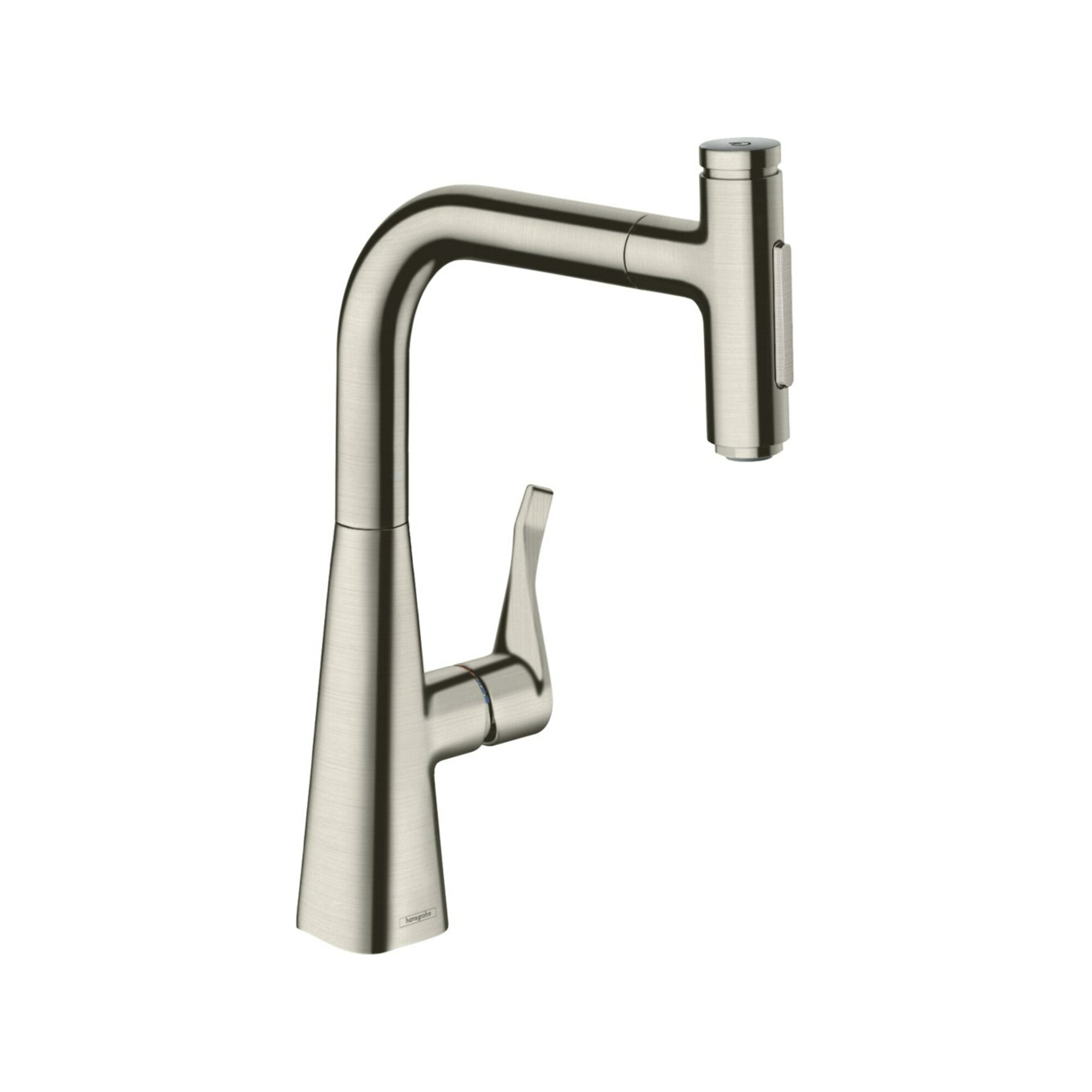 hansgrohe Spültisch-Einhebelmischer 240 Metris Select M71 mit Ausziehbrause, 2jet, Edelstahl-Optik
