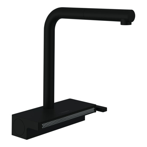 hansgrohe Spültisch-Einhebelmischer 250 Aquno Select M81 mit Ausziehbrause, 2jet, mattschwarz