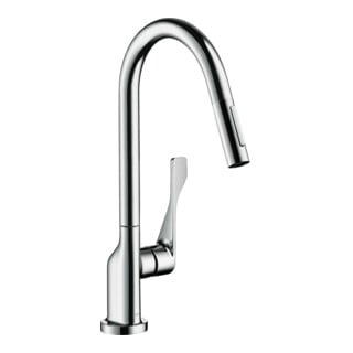 hansgrohe Spültisch-Einhebelmischer 250 Axor Citterio mit Ausziehbrause, brushed black chrome