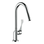 hansgrohe Spültisch-Einhebelmischer 250 Axor Citterio mit Ausziehbrause, brushed brass