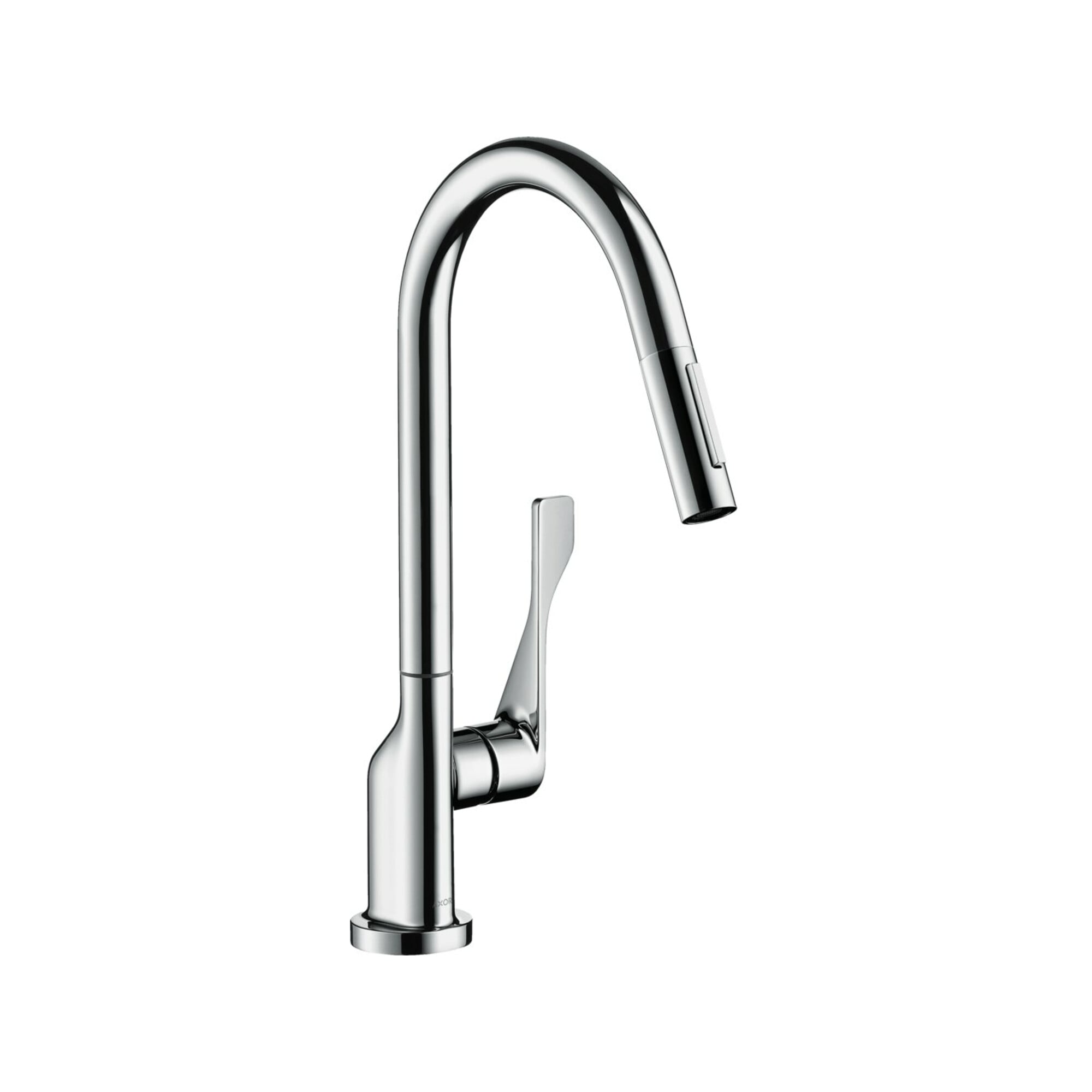 hansgrohe Spültisch-Einhebelmischer 250 Axor Citterio mit Ausziehbrause, polished black chrome