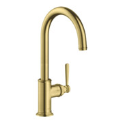 hansgrohe Spültisch-Einhebelmischer 260 Axor Montreux mit Schwenkauslauf, brushed brass