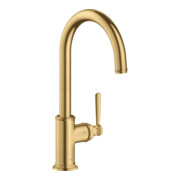 hansgrohe Spültisch-Einhebelmischer 260 Axor Montreux mit Schwenkauslauf, brushed gold optic