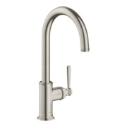 hansgrohe Spültisch-Einhebelmischer 260 Axor Montreux mit Schwenkauslauf, Edelstahl-Optik