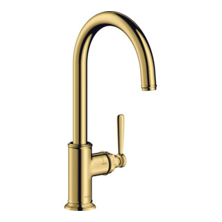 hansgrohe Spültisch-Einhebelmischer 260 Axor Montreux mit Schwenkauslauf, polished gold optic