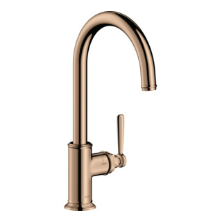 hansgrohe Spültisch-Einhebelmischer 260 Axor Montreux mit Schwenkauslauf, polished red gold