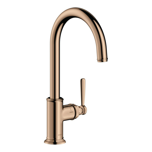 hansgrohe Spültisch-Einhebelmischer 260 Axor Montreux mit Schwenkauslauf, polished red gold