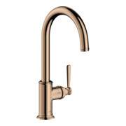 hansgrohe Spültisch-Einhebelmischer 260 Axor Montreux mit Schwenkauslauf, polished red gold