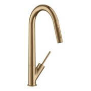 hansgrohe Spültisch-Einhebelmischer 270 Axor Starck EcoSm. mit Ausziehbrause, brushed bronze
