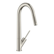hansgrohe Spültisch-Einhebelmischer 270 Axor Starck mit Ausziehbrause, Edelstahl-Optik