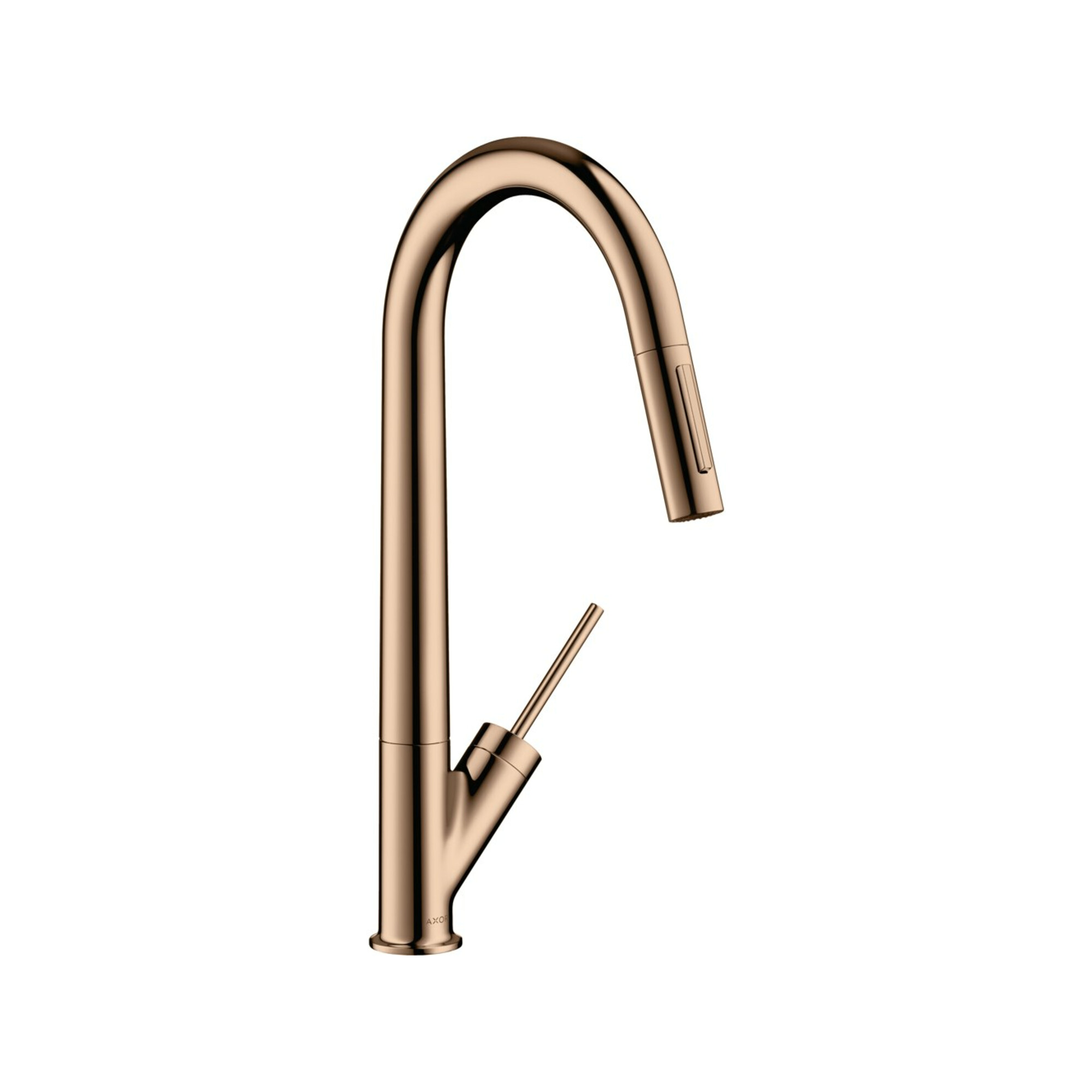hansgrohe Spültisch-Einhebelmischer 270 Axor Starck mit Ausziehbrause, polished red gold