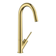 hansgrohe Spültisch-Einhebelmischer 300 Axor Starck mit Schwenkauslauf, brushed brass
