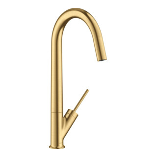 hansgrohe Spültisch-Einhebelmischer 300 Axor Starck mit Schwenkauslauf, brushed gold optic