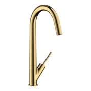 hansgrohe Spültisch-Einhebelmischer 300 Axor Starck mit Schwenkauslauf, polished gold optic