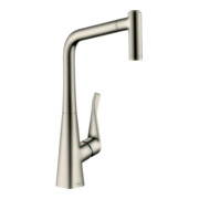 hansgrohe Spültisch-Einhebelmischer 320 Metris M71 EcoSm. m Ausz-br, 2jet, 5,8 l/m., Edelstahl-Optik