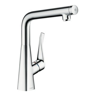 hansgrohe Spültisch-Einhebelmischer 320 Metris Select M71 1jet, Edelstahl-Optik