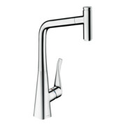 hansgrohe Spültisch-Einhebelmischer 320 Metris Select M71 mit Ausziehbrause, 1jet, Edelstahl-Optik